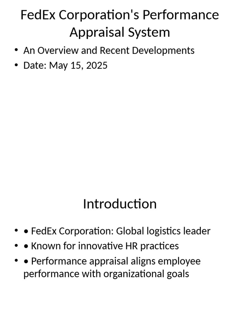 FedEx Performance Appraisal Overview | PDF