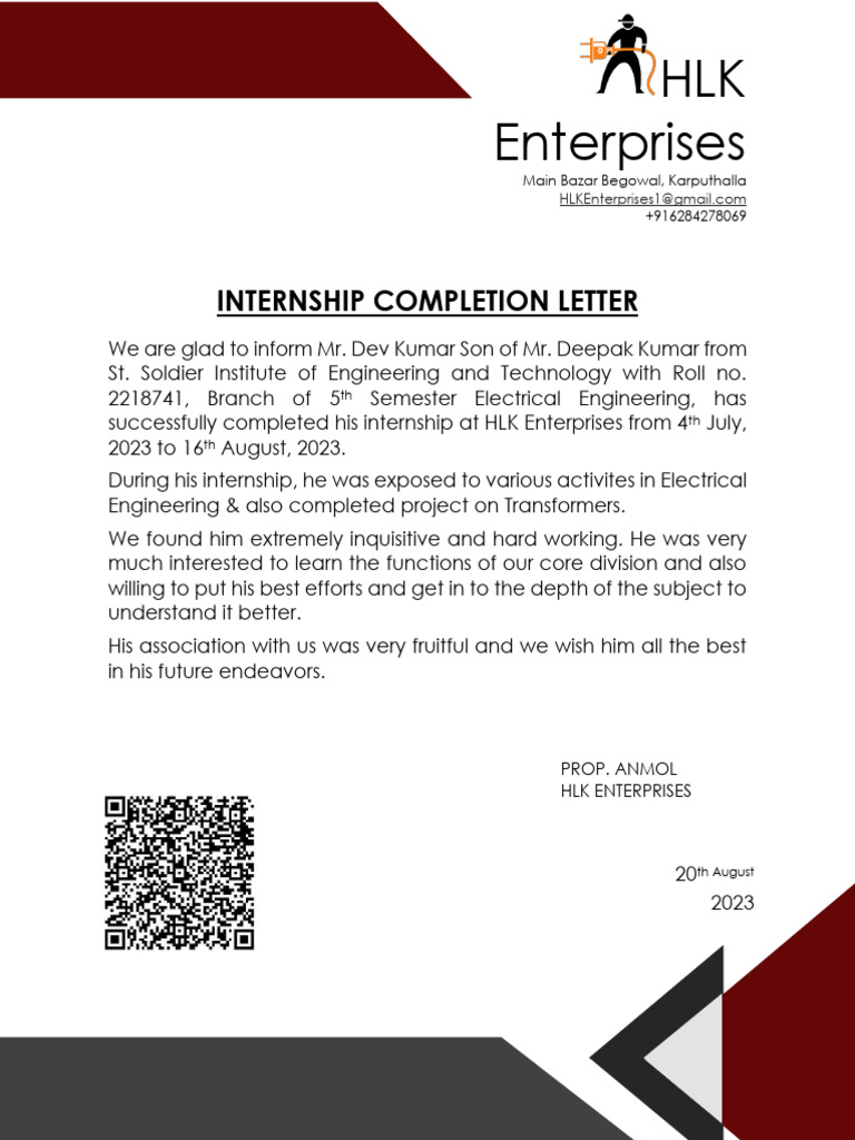Internship Letter Demo | PDF