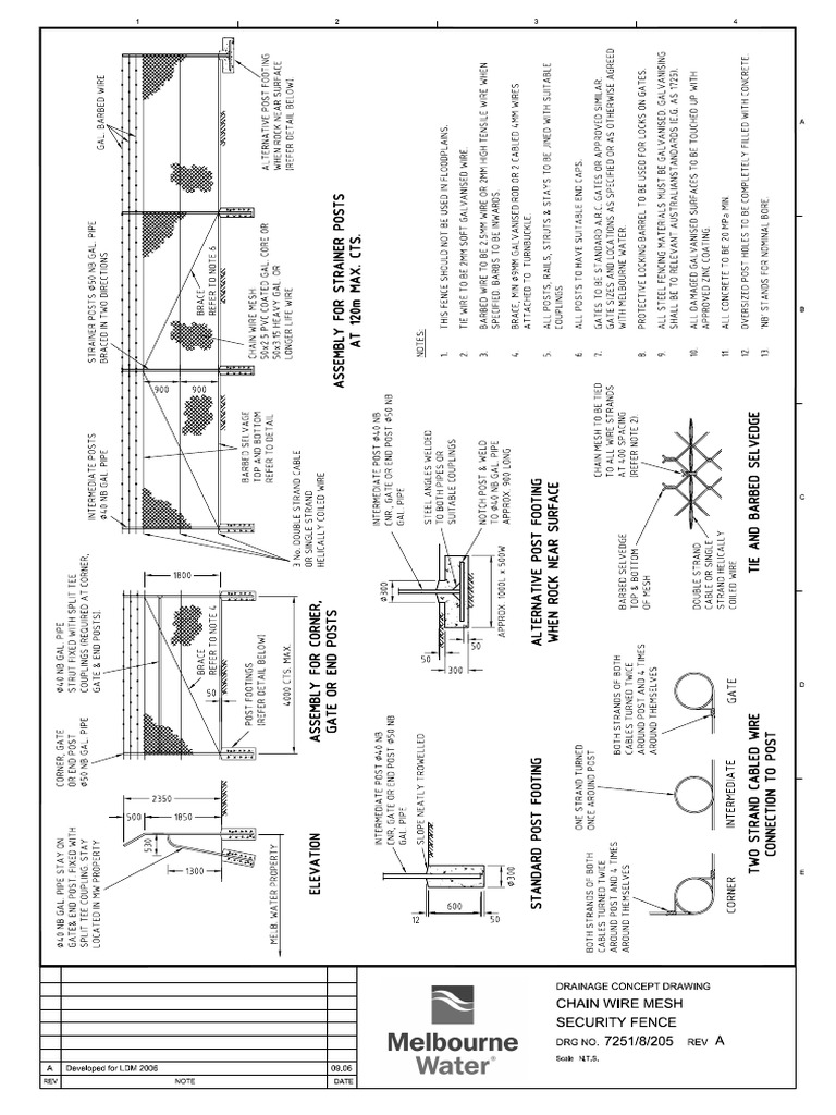Drawing-No-7251 08 205 Chain Wire Mesh Security Fence | PDF