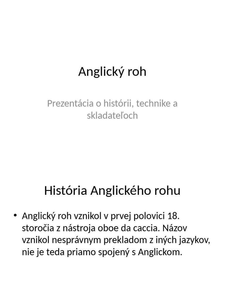 Anglicky Roh Prezentacia | PDF