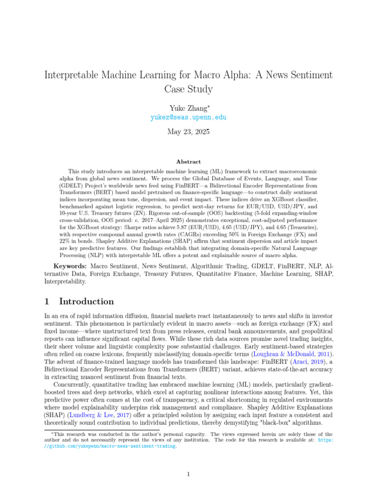 Interpretable ML for Macro News Alpha | PDF | Cross Validation ...