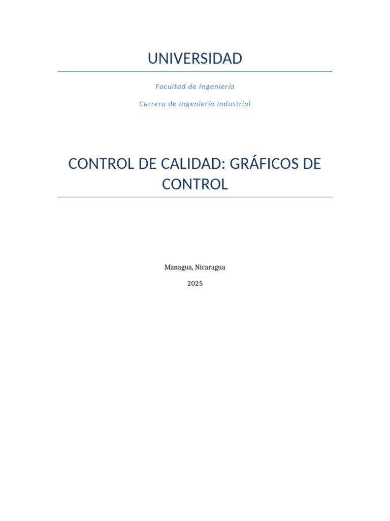 Gráficos de Control en Calidad Industrial | PDF