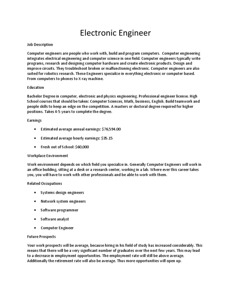 Computer Engineer Job Overview and Insights | PDF