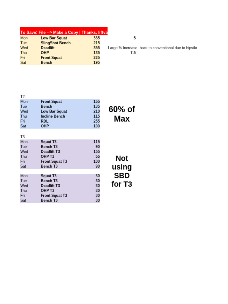 GZCL Jacked and Tan Program Spreadsheet | PDF | Athletic Sports | Weight