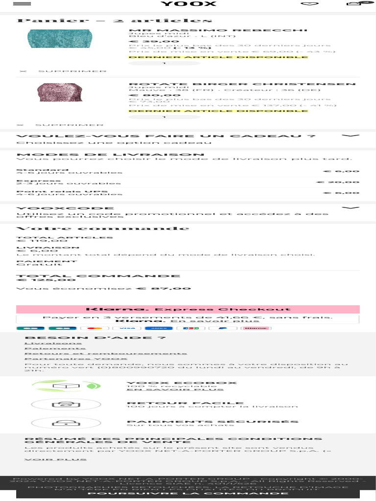 Code Livraison Gratuite YOOX 2023 | PDF
