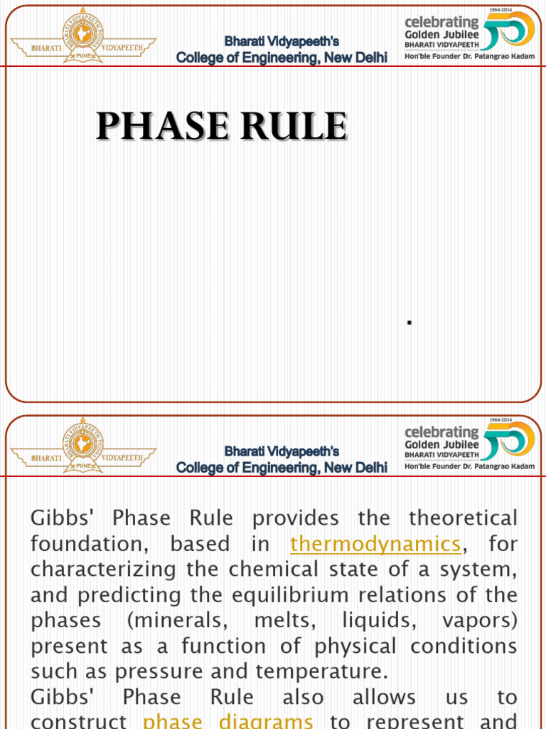 Understanding Gibbs' Phase Rule | PDF | Phase (Matter) | Phase Rule