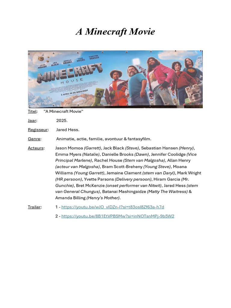 Review A Minecraft Movie | PDF