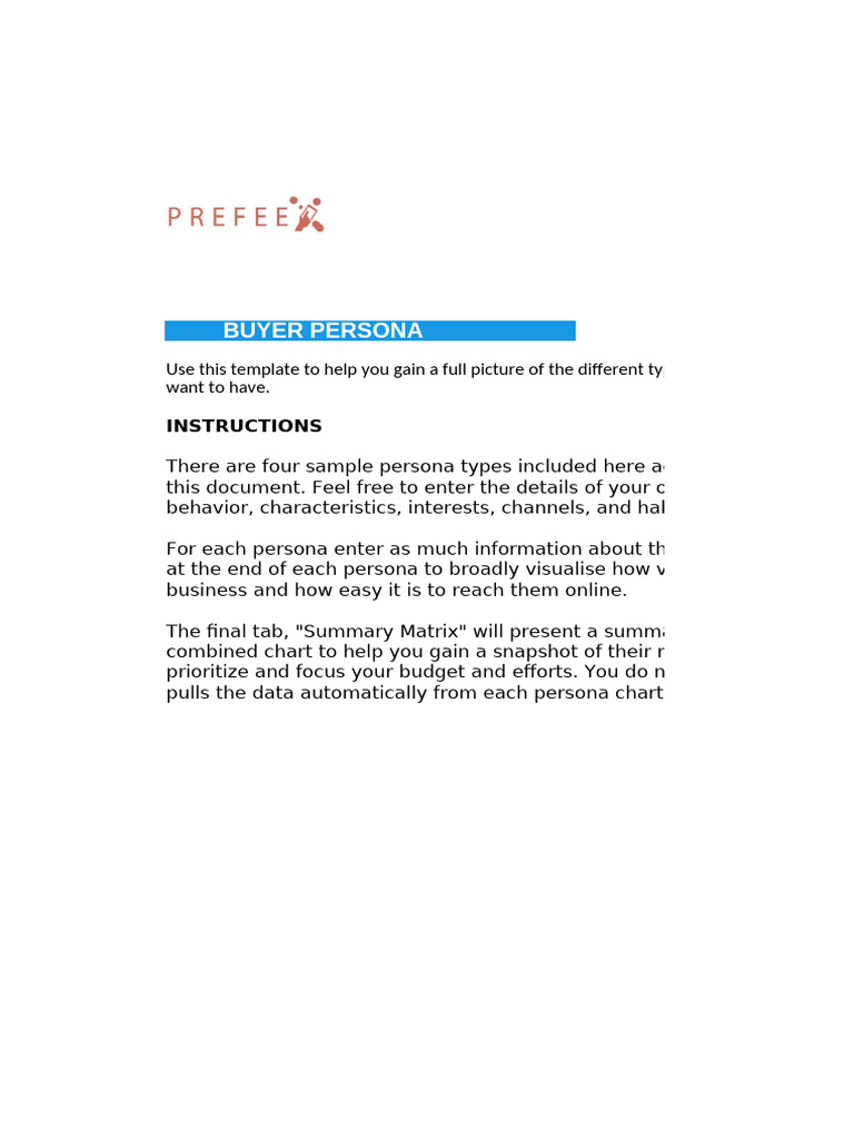 Customer Persona Development Guide | PDF | Consumer Behaviour | Procurement