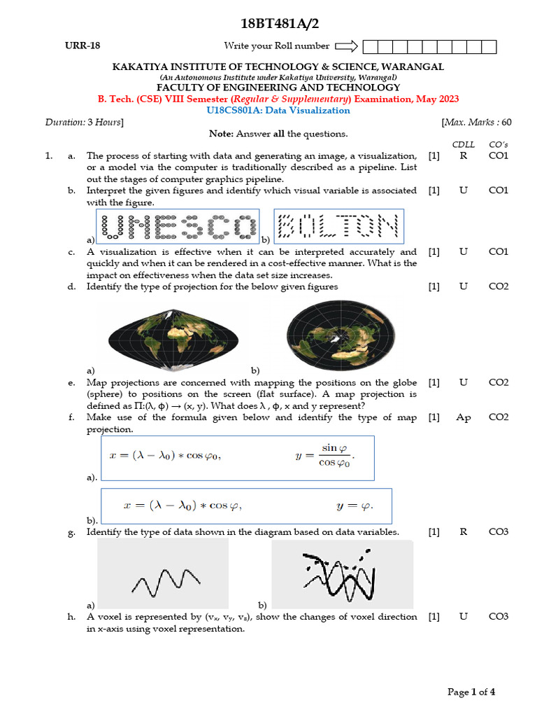 Data Visualization Exam Questions 2023 | PDF | Image Segmentation | Voxel