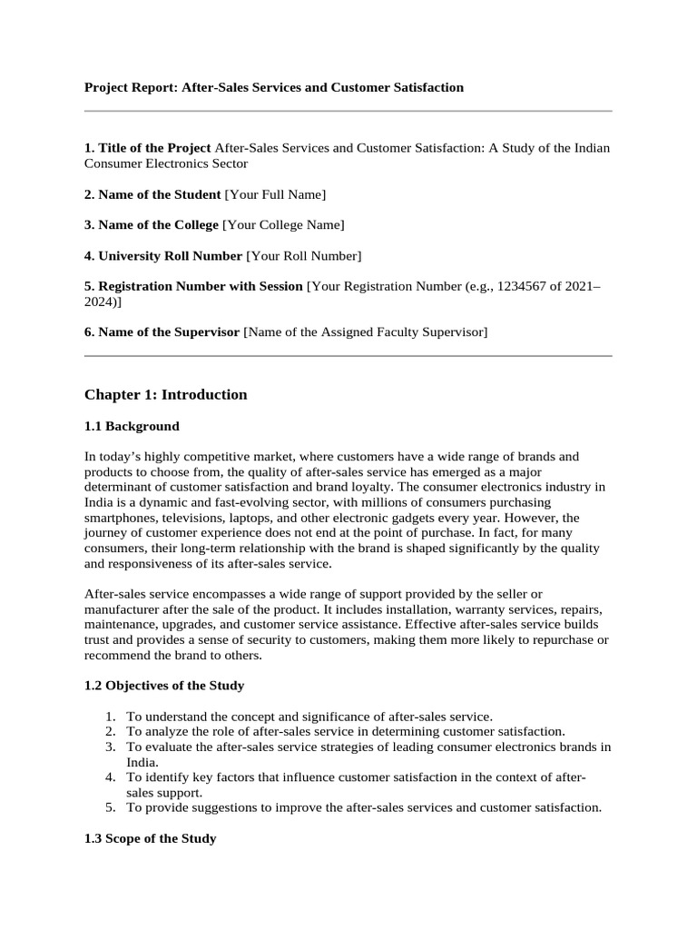 Draft of A Report | PDF | Customer Satisfaction | Brand