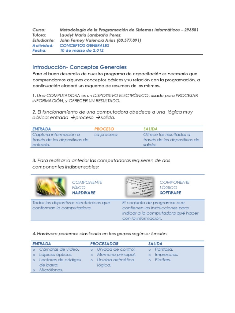 Conceptos Clave en Programación Informática | PDF | Programa de ...