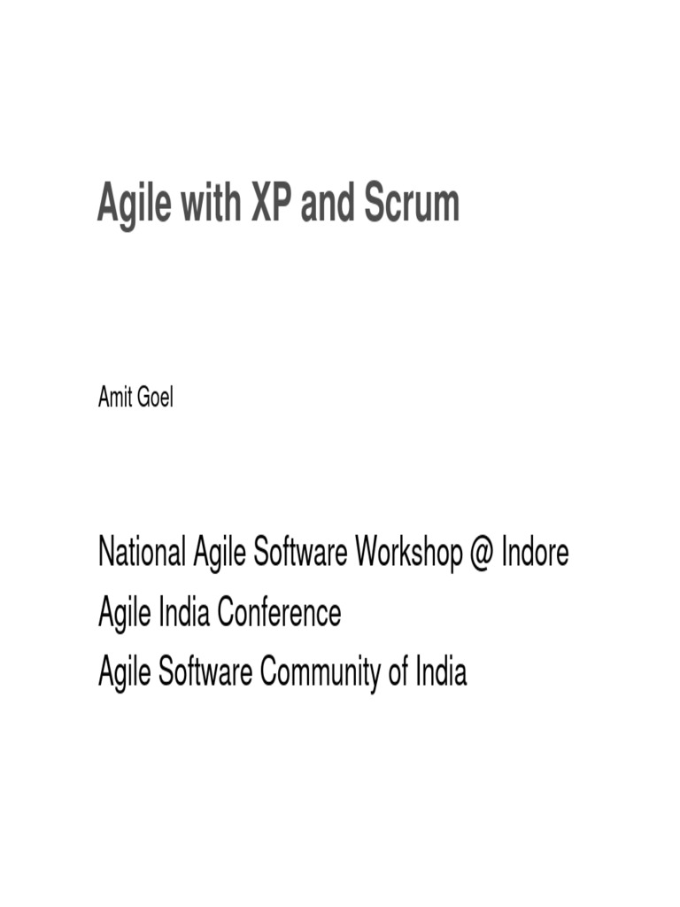 Agile - With - XP - Scrum (Prashant) | PDF | Agile Software Development ...