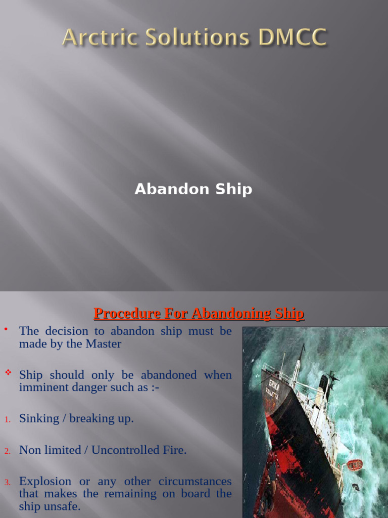Abandoning Ship AY PDF Ships Maritime Incidents