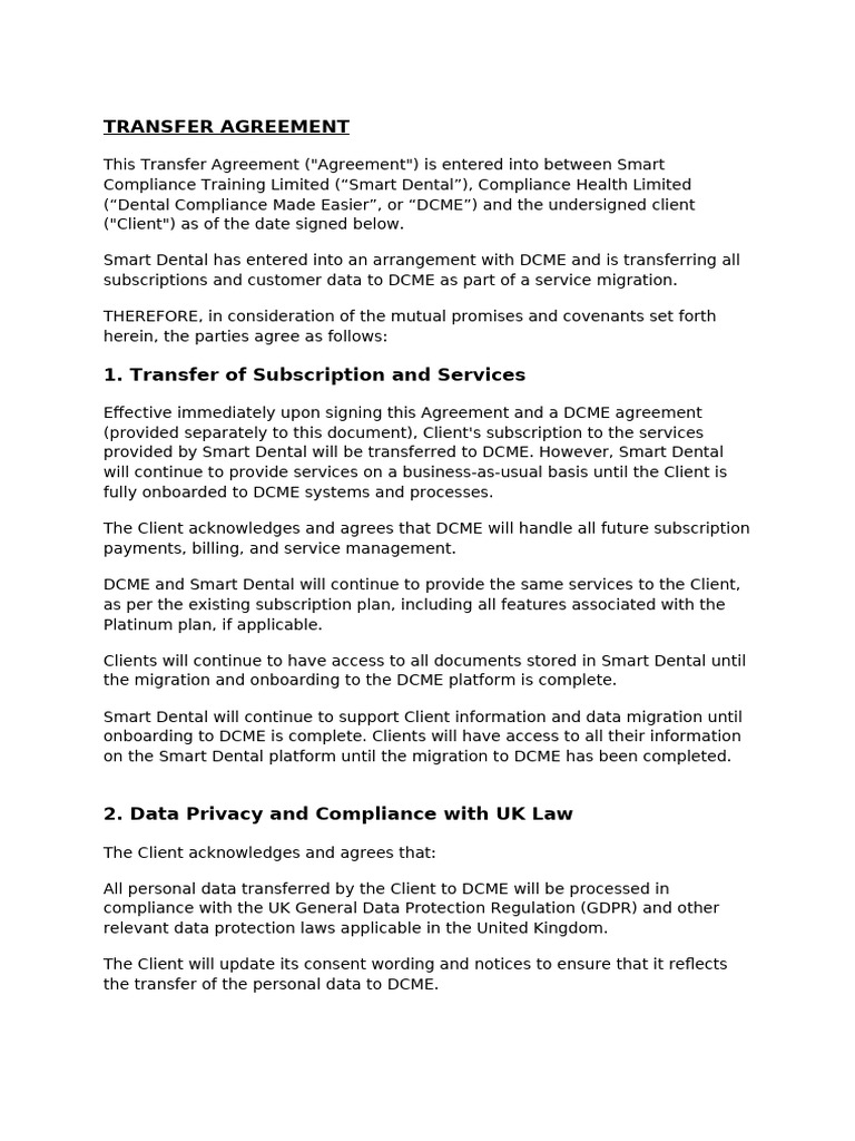 Transfer Agreement - New | PDF | Justice | Crime & Violence