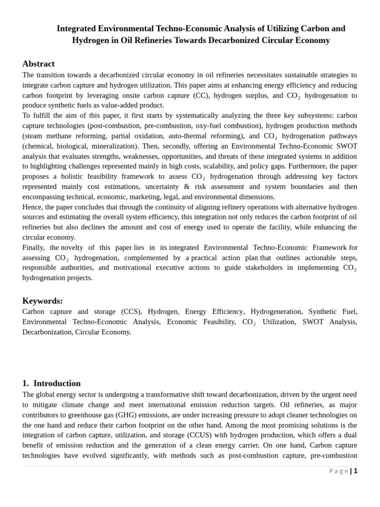 Carbon Capture and Hydrogen in Refineries | PDF | Carbon Capture And ...