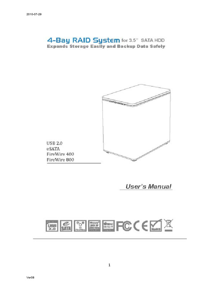 RAID System Setup and Features Guide | PDF | Hard Disk Drive | Usb