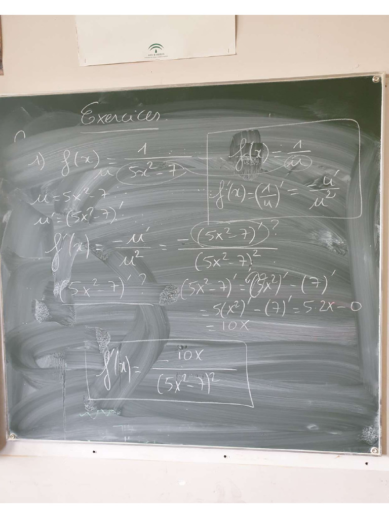 5 Dérivées Formules Partie 5 Exercices | PDF