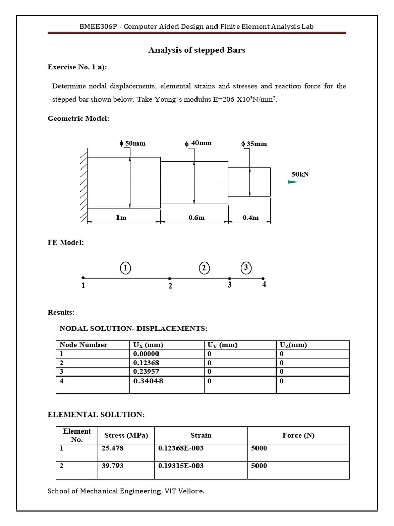 Fea Assignment 1 | PDF | Finite Element Method | Mechanical Engineering