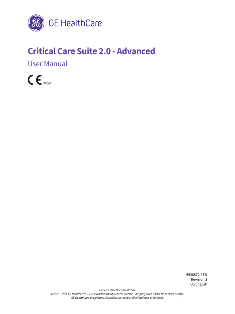 Critical Care Suite 2.0 - Advanced User Manual - UM - 5938872-1EN - 3 ...