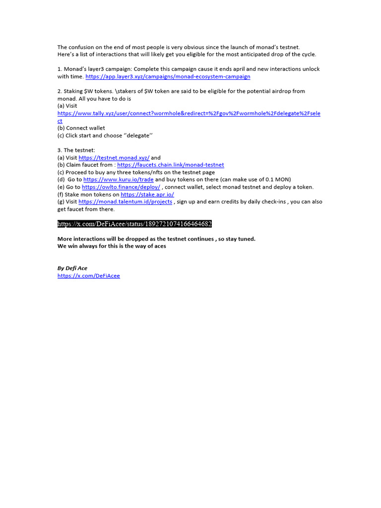 Monad Testnet Guide For Starters | PDF