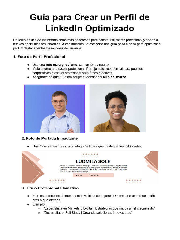 Guía para Optimizar tu Perfil de LinkedIn | PDF | Comunicación humana ...