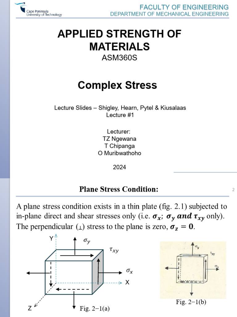 Complex Stress Analysis in Materials | PDF | Stress (Mechanics) | Shear ...
