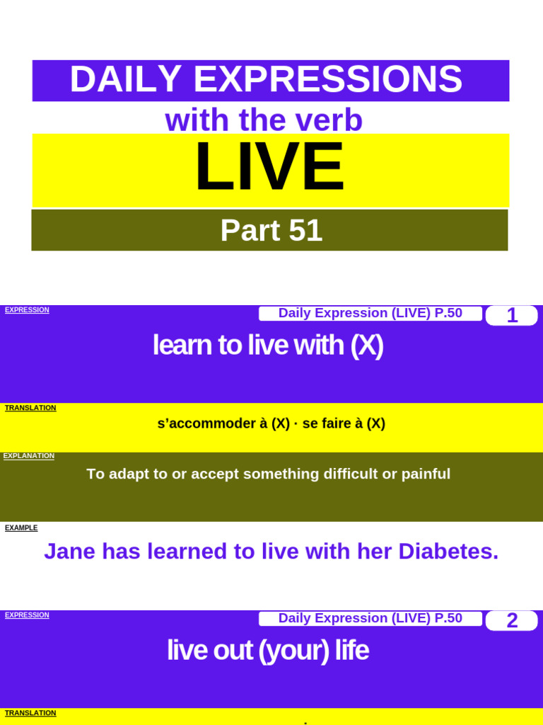 Daily Expressions: With The Verb | PDF
