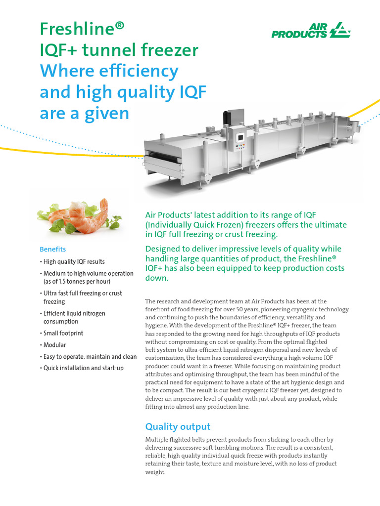 Freshline® IQF+ Tunnel Freezer Overview | PDF | Refrigerator ...