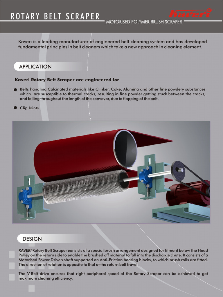 Kaveri Rotary Belt Scraper System | PDF | Belt (Mechanical ...