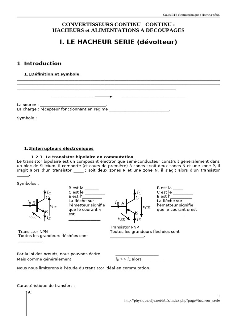 Hacheur Série en Électrotechnique | PDF | Énergie électrique ...