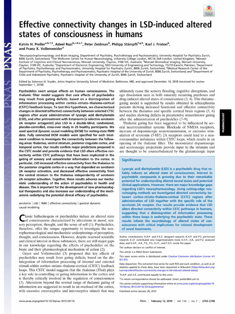 Connectivity Changes LSD | PDF