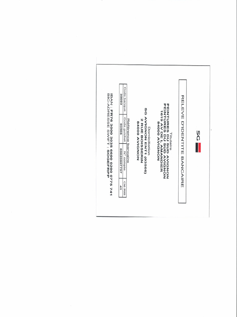 Rib Societe Generale 250415 171758 | PDF