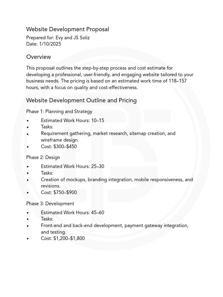 Arcor Webbill Development Proposal | PDF | Web Development | Computing