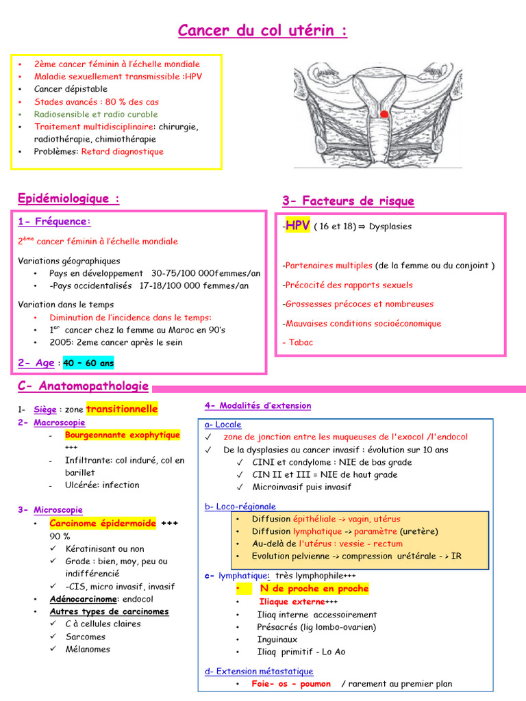 Cancer du col utérin radiosensibilité et traitement PDF — free download