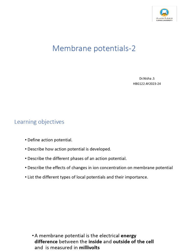 Membrane Potentials-2 | PDF | Action Potential | Membrane Potential