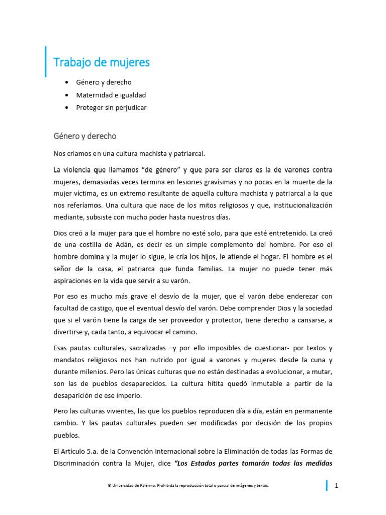 Género, derecho y maternidad en Argentina | PDF | Mujer | Igualdad de ...