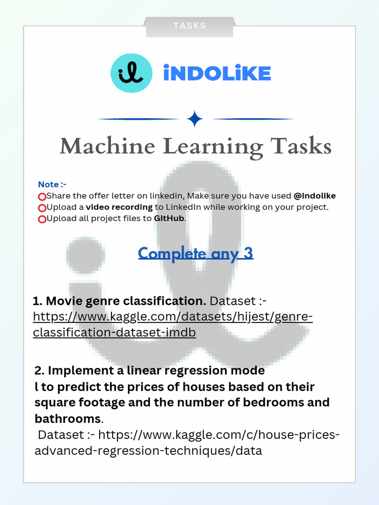 Machine Learning Tasks May PDF | PDF
