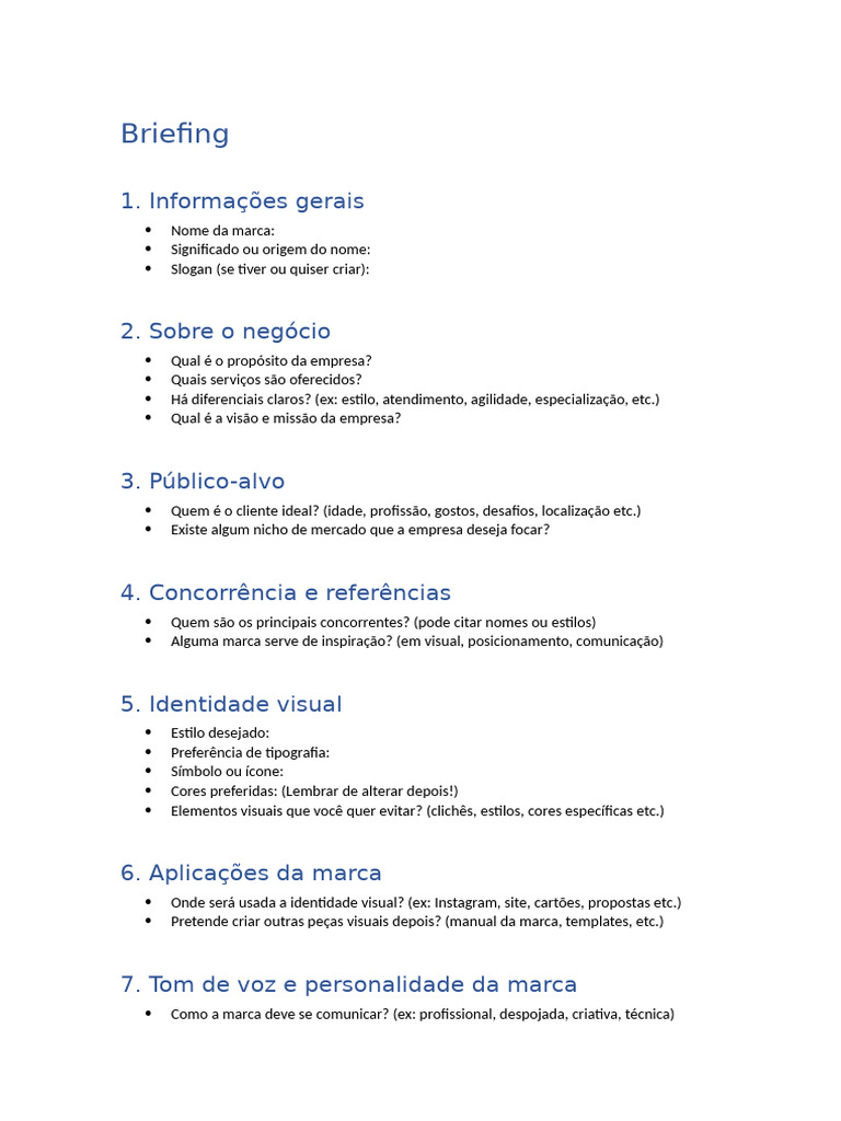 1.1 Modelo Briefing | PDF