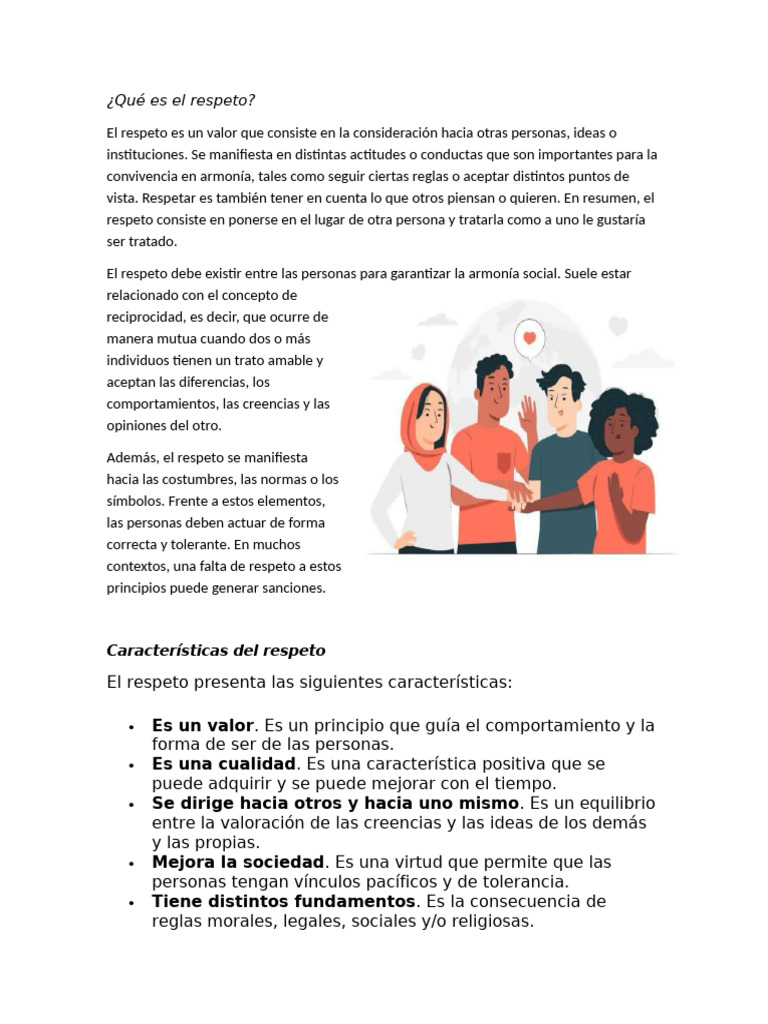 Ensayo sobre el valor del respeto | PDF | Tolerancia | Psicología Social