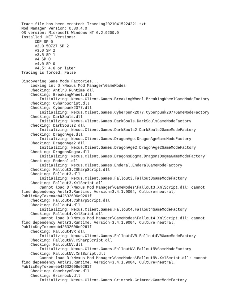 Trace Log 20210415224221 | PDF | Computing