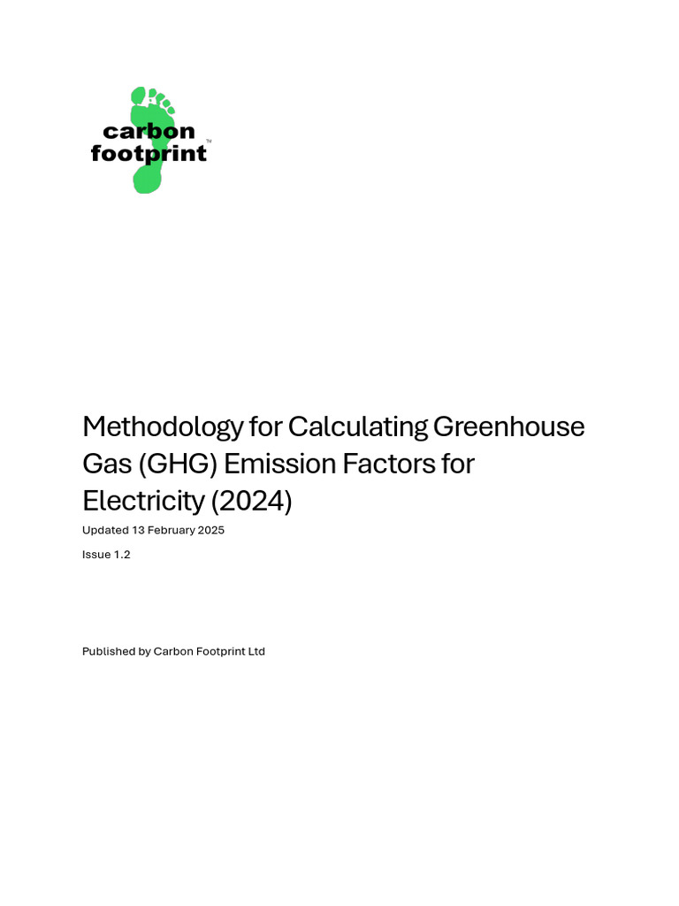 GHG Emission Factors Methodology 2024 | PDF | Emission Intensity ...