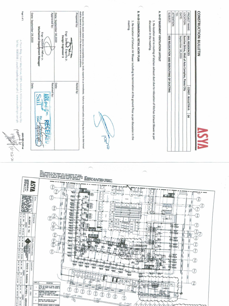 CB-ME-04 - KEB Relocation and Rerouting of Ducting (With Sign) | PDF