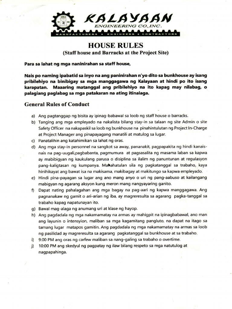 House Rules Project Site | PDF