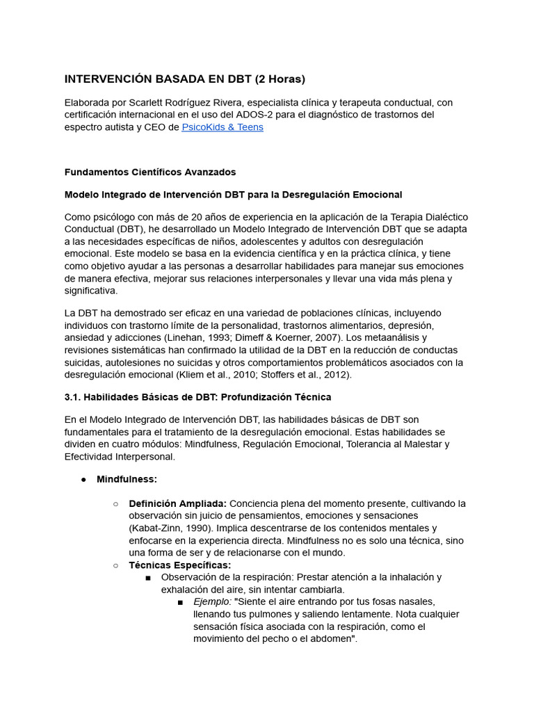 Modelo DBT para Desregulación Emocional | PDF | Las emociones ...
