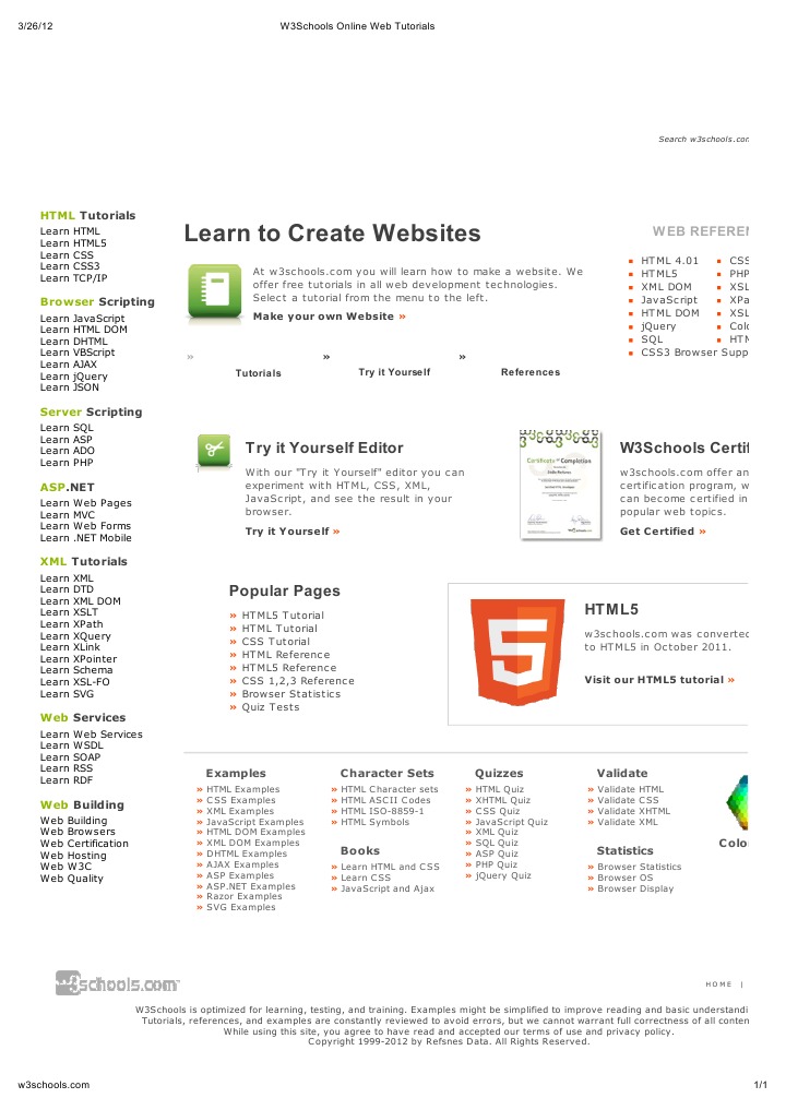 Download W3schools Online Web Tutorials Html Xml