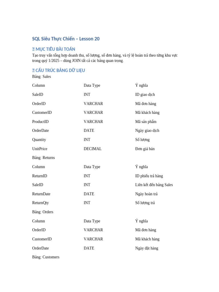 SQL Lesson 20 Sieu Thuc Chien | PDF