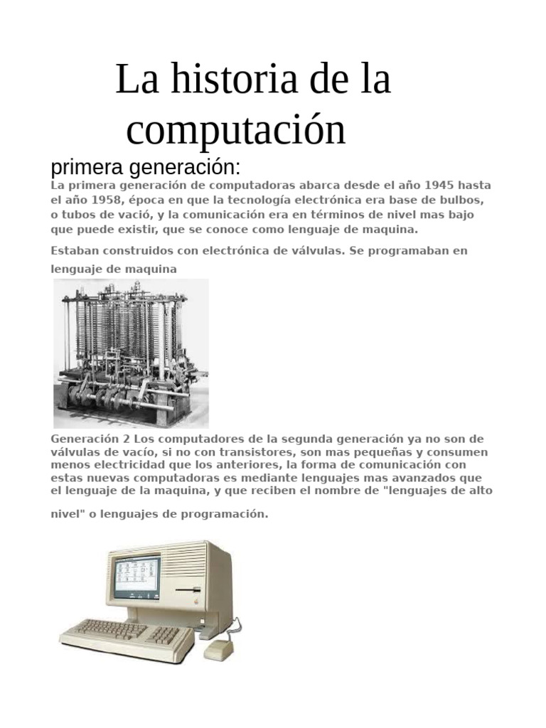 Evolución de las Generaciones de Computadoras | PDF | Circuito ...