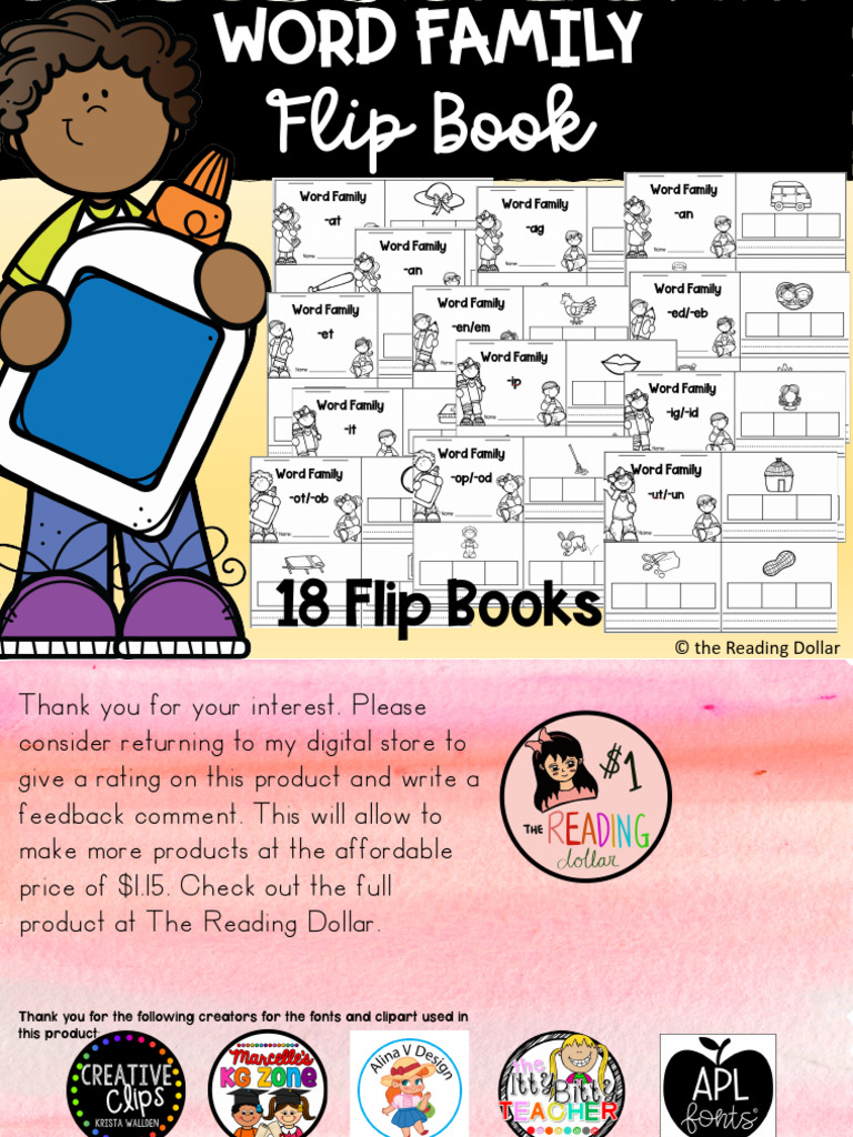 Short E Flip Book for Word Families | PDF
