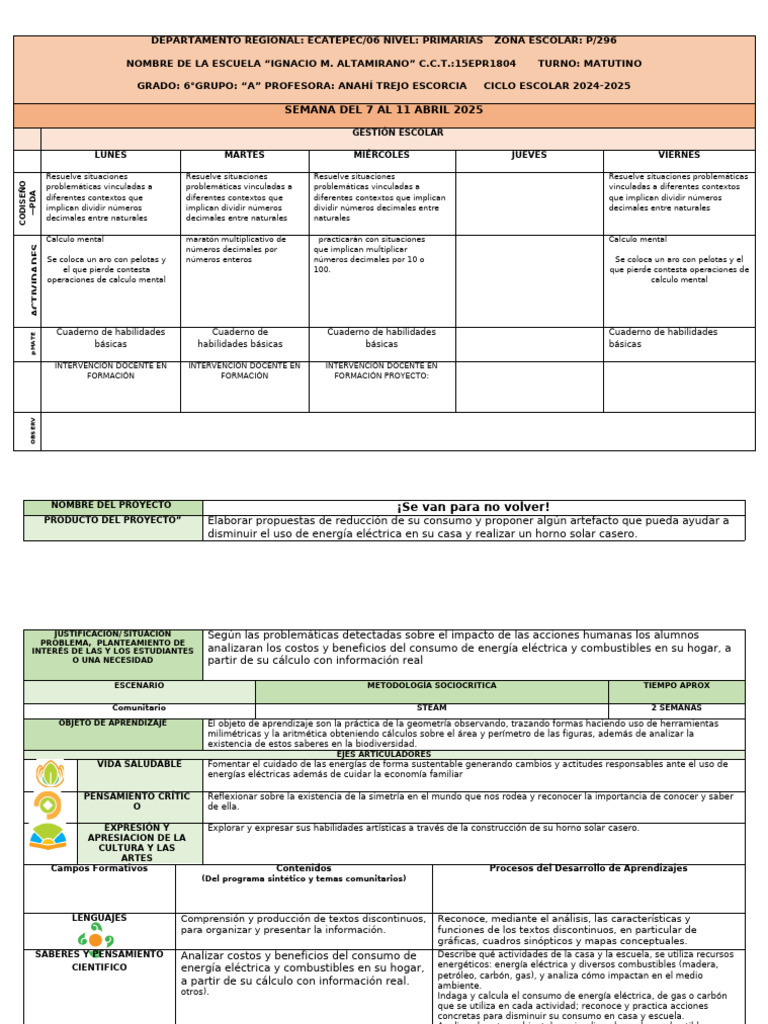 Plan de Clases para Primaria en Ecatepec | PDF | Aprendizaje | Pensamiento