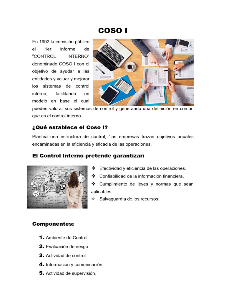Modelo COSO I: Control Interno y Componentes | PDF